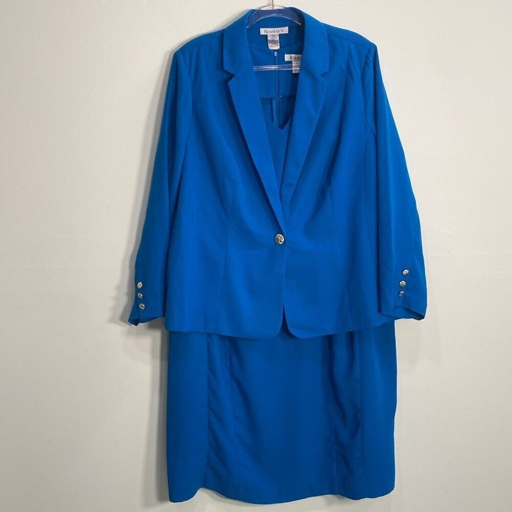 Roaman's Dress Set 2 Piece Business Casual Career Church Women's 22W Blue